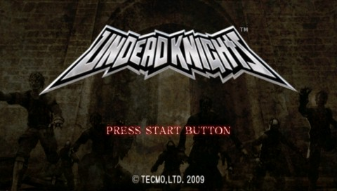 Undead Knights title screen for PSP